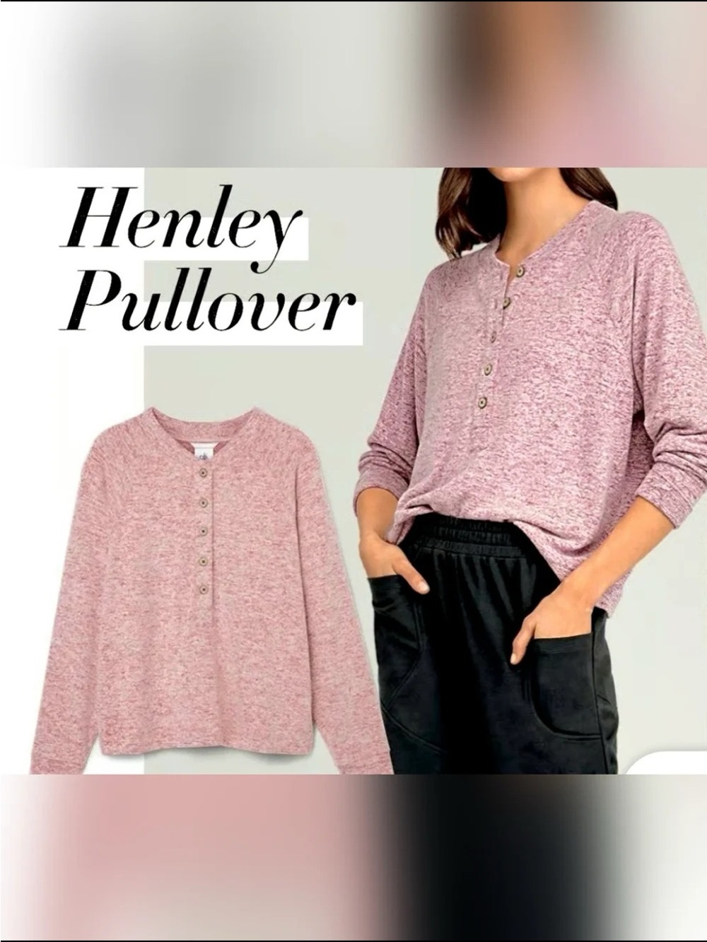 CAbi Henley Pullover muave style 4200